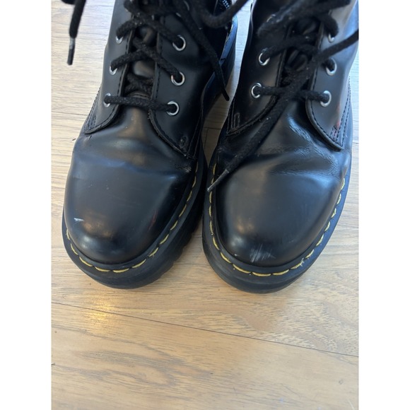 Dr. Martens Size 9 Jadon Leather Platform Combat Boots Black Leather - Picture 8 of 9